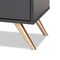 Baxton Studio Kelson Modern and Contemporary Dark Grey and Gold Finished Wood 3-Door Shoe Cabinet 189-11574-ZORO - alternate 2